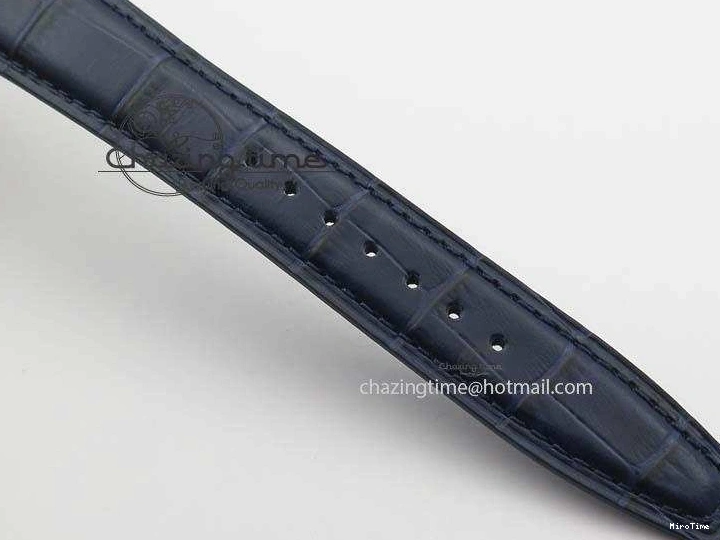 MIROTIME 1225 Pilot Chrono SS IW387809 ZF 1:1 Best Edition Silver Dial Blue Numbers On Blue Leather Strap A Lightweight 7263